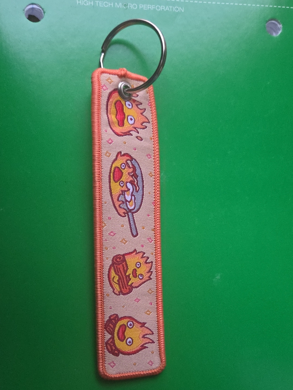 Kids Orange Cartoon Flame Keychain Strap Calcifer Studio Ghibli Howls Moving